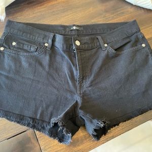 7 for all mankind black Jean cutoff shorts